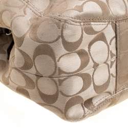 Coach Beige/Brown Signature Fabric Shoulder Bag