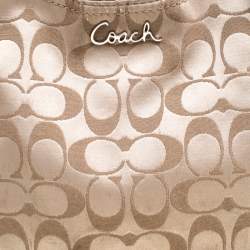 Coach Beige/Brown Signature Fabric Shoulder Bag