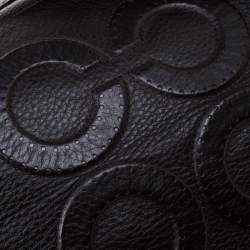 Pre Owned Coach Black Leather Shopper Tote