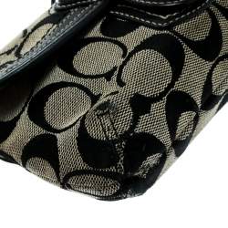 Coach Black/Grey Legacy Signature Wristlet Clutch 