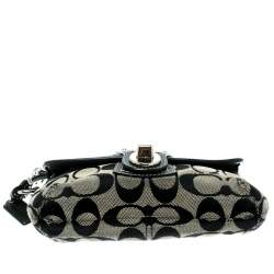 Coach Black/Grey Legacy Signature Wristlet Clutch 