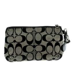 Coach Black/Grey Legacy Signature Wristlet Clutch 