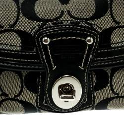 Coach Black/Grey Legacy Signature Wristlet Clutch 