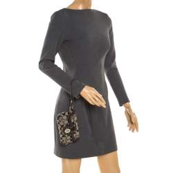 Coach Black/Grey Legacy Signature Wristlet Clutch 