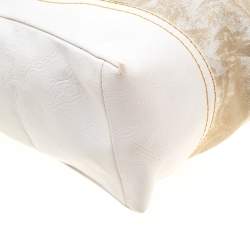 Coach Beige/White Printed Canvas and Leather Hobo