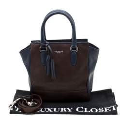 Coach Brown/Blue Leather Tanner Legacy Tote