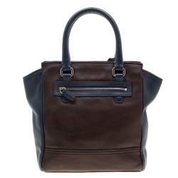 Coach Brown/Blue Leather Tanner Legacy Tote