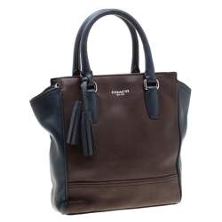 Coach Brown/Blue Leather Tanner Legacy Tote