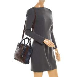 Coach Brown/Blue Leather Tanner Legacy Tote