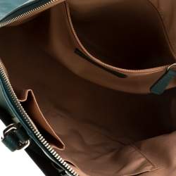 Pre Owned Coach Deep Green Signature Leather Dome Satchel