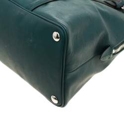 Pre Owned Coach Deep Green Signature Leather Dome Satchel