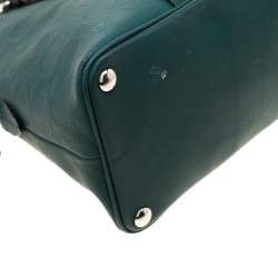 Pre Owned Coach Deep Green Signature Leather Dome Satchel