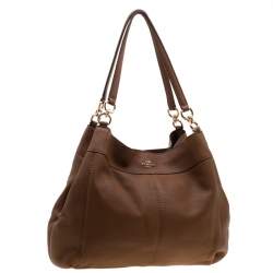 Pre Owned Coach Tan Leather Lexy Tote
