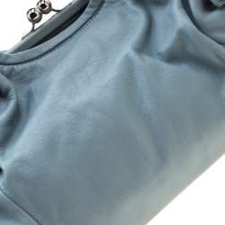 مملوكة مسبقًا Coach Blue Leather Parker Kisslock Satchel 