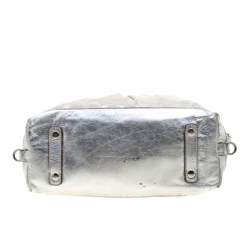 Coach Silver Canvas and Leather Ashley Satchel