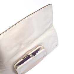 Coach Cream Leather Clutch 