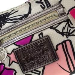 مملوكة مسبقًا Coach Multicolor Satin and Leather Poppy Shoulder Bag