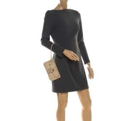 Pre Owned حقيبة صغيرة كوتش جلد بيج بإبزيم وحمالة معصم