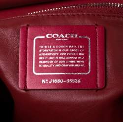 Coach Red Leather Drifter Carryall In Mixed Top Handle Bag