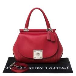 Coach Red Leather Drifter Carryall In Mixed Top Handle Bag