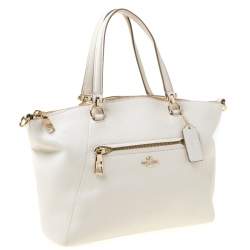 Pre Owned حقيبة كوتش براري جلد كريمي محبب