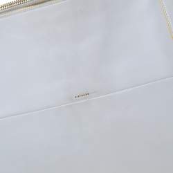 Pre Owned Coach White Leather Large Borough Sunglow Tote