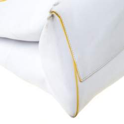 Pre Owned Coach White Leather Large Borough Sunglow Tote