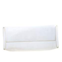 Pre Owned Coach White Leather Large Borough Sunglow Tote