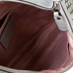 Pre Owned حقيبة كوتش كريستين جلد مغزولة رمادية