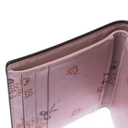 Coach Pastel Orange/Pink Leather Colorblock Trifold Wallet 