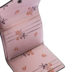Coach Pastel Orange/Pink Leather Colorblock Trifold Wallet 