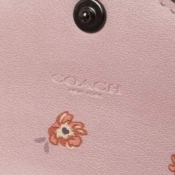 Coach Pastel Orange/Pink Leather Colorblock Trifold Wallet 