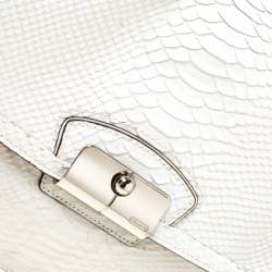 Coach White Python Embossed Leather Kristin Tote     