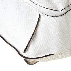 Coach White Python Embossed Leather Kristin Tote     