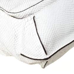 Coach White Python Embossed Leather Kristin Tote     