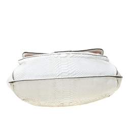 Coach White Python Embossed Leather Kristin Tote     
