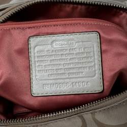 Pre Owned Coach Cream Canvas and Leather Small Kristin Hobo
