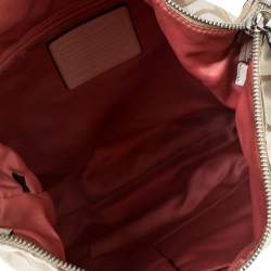 Pre Owned Coach Cream Canvas and Leather Small Kristin Hobo