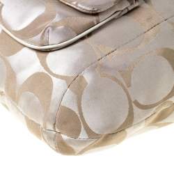 Pre Owned Coach Cream Canvas and Leather Small Kristin Hobo