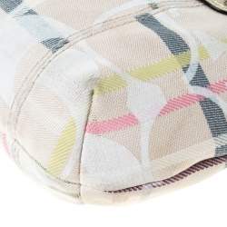 Pre Owned Coach Multicolor Signature Canvas and Leather Shoulder Bag