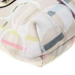 Pre Owned Coach Multicolor Signature Canvas and Leather Shoulder Bag