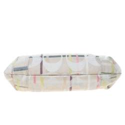 Pre Owned Coach Multicolor Signature Canvas and Leather Shoulder Bag