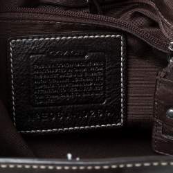 مملوكة مسبقًا Coach Black/Brown Canvas and Leather Hampton Satchel