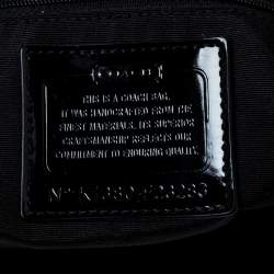 Coach Black/Cream Zebra Print Canvas and Patent Leather Tote 