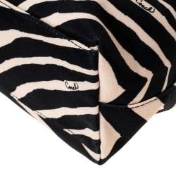 Coach Black/Cream Zebra Print Canvas and Patent Leather Tote 