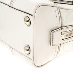 Coach Cream Monogram Leather Turnlock Satchel