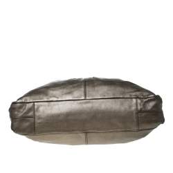 Pre Owned Coach Metallic Olive Green Leather Ashely Satchel 