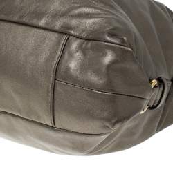 Pre Owned Coach Metallic Olive Green Leather Ashely Satchel 