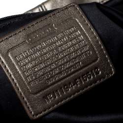 Pre Owned Coach Metallic Olive Green Leather Ashely Satchel 