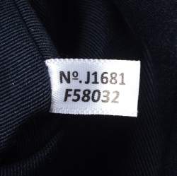 Pre Owned Coach Navy Blue Leather Zip Wristlet Pouch